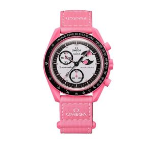 ساعت امگا سواچ فاز ماه صورتی OMEGA SWATCH PINK MOONPHASE